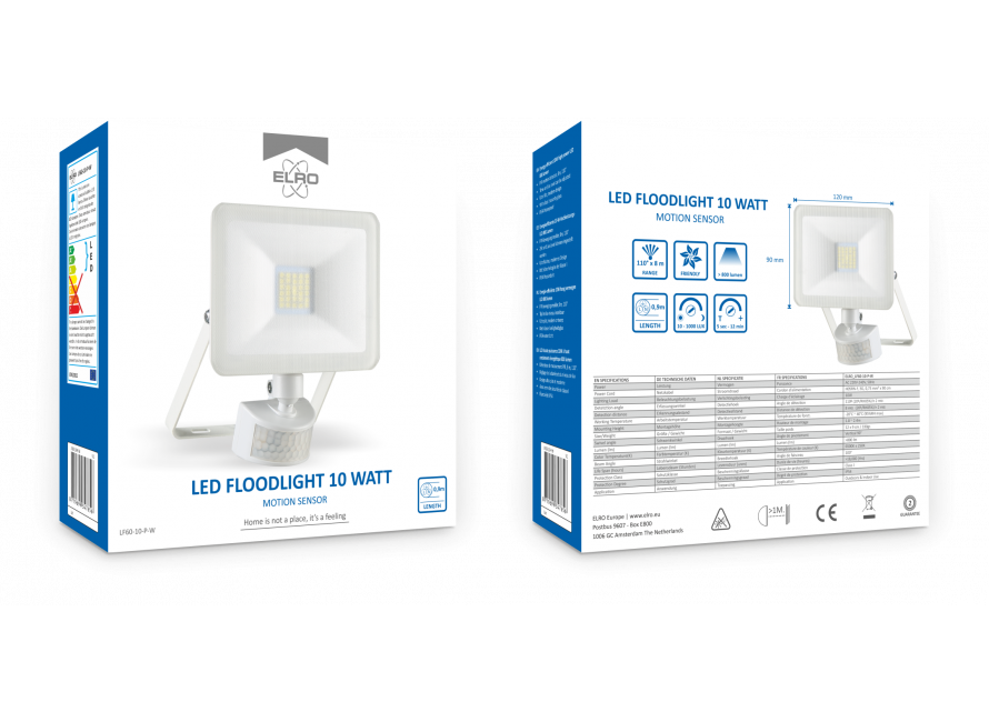 Projecteur Extérieur LED, 10 W, avec Détecteur de Mouvement